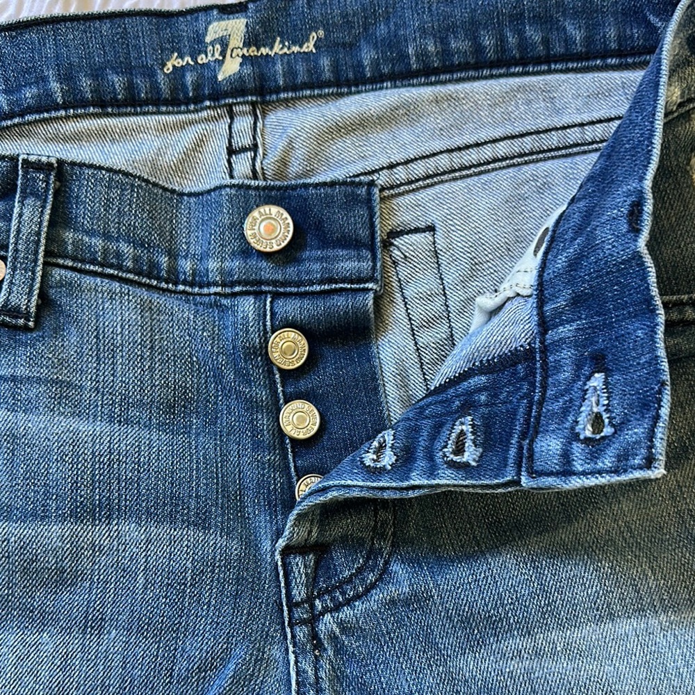 7 for all mankind Distressed Denim Shorts - Picture 6 of 8